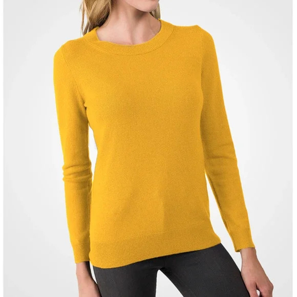 Tahari Sweaters - Women's 100% Cashmere Mustard Yellow Tahari Sweater
